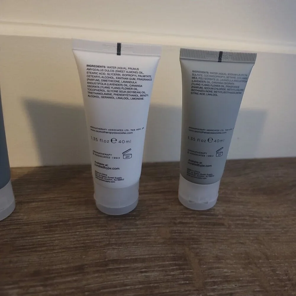4 Aromatherapy Travel‎ Toiletries Shampoo Conditioner Body Wash Body Lotion Lot